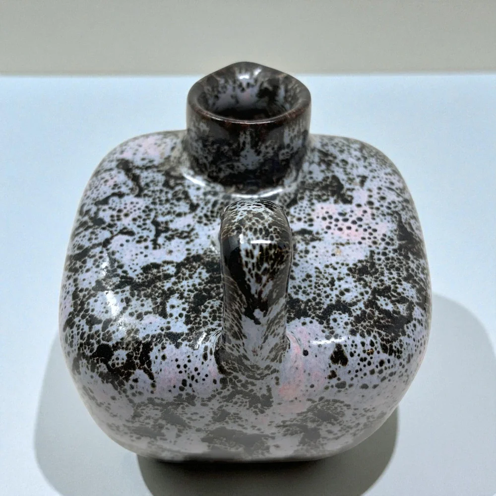 Vintage Vermont Studio Pottery Jug Hand Made Foamy Lava Glaze Mini 4